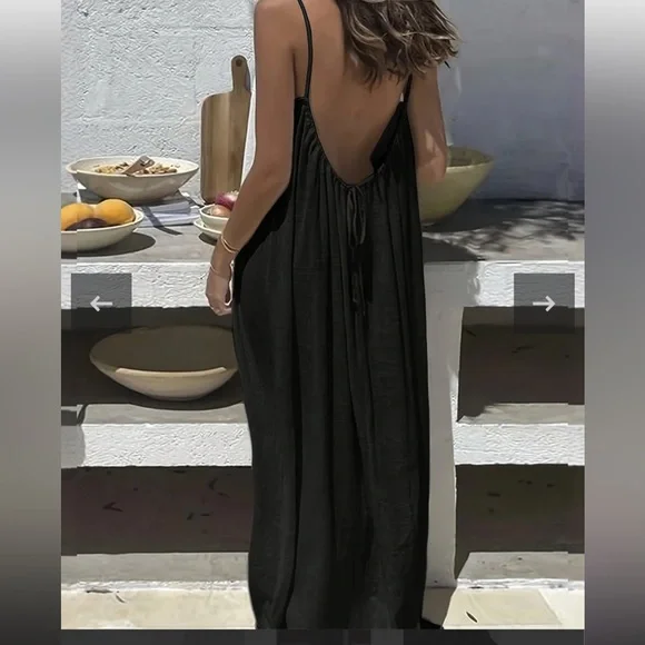 Chic and sexy Black Sleeveless Maxi Dress - Picture 2 of 5